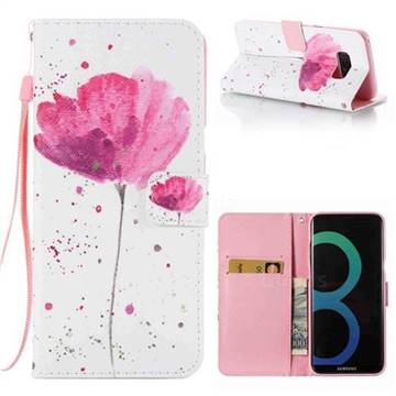 Watercolor Flower Leather Wallet Case for Samsung Galaxy S8 Plus S8+