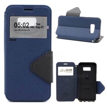 Roar Korea Diary View Leather Flip Cover for Samsung Galaxy S8 Plus S8+ - Dark Blue