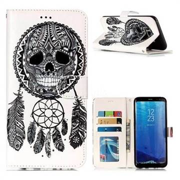 Wind Chimes Skull 3D Relief Oil PU Leather Wallet Case for Samsung Galaxy S8 Plus S8+