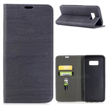 Tree Bark Pattern Automatic suction Leather Wallet Case for Samsung Galaxy S8 Plus S8+ - Gray