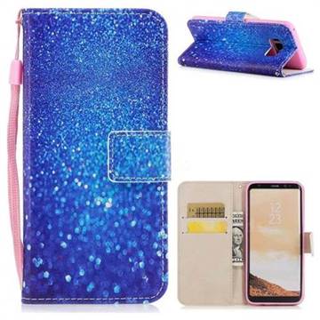 Blue Powder PU Leather Wallet Case for Samsung Galaxy S8 Plus S8+