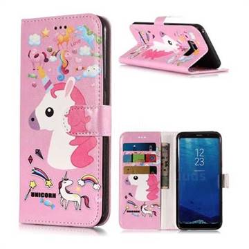 Love Rainbow Unicorn PU Leather Wallet Phone Case for Samsung Galaxy S8 Plus S8+