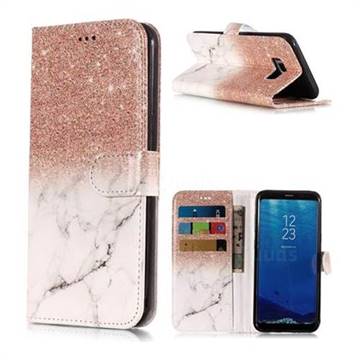 Glittering Rose Gold PU Leather Wallet Phone Case for Samsung Galaxy S8 Plus S8+