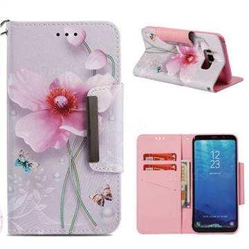 Pearl Flower Big Metal Buckle PU Leather Wallet Phone Case for Samsung Galaxy S8 Plus S8+