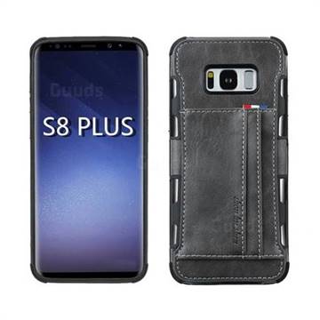 Luxury Shatter-resistant Leather Coated Card Phone Case for Samsung Galaxy S8 Plus S8+ - Gray