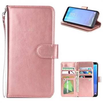 9 Card Photo Frame Smooth PU Leather Wallet Phone Case for Samsung Galaxy S8 Plus S8+ - Rose Gold