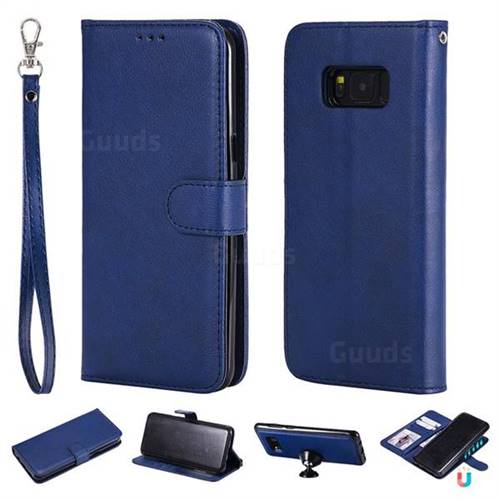 Retro Greek Detachable Magnetic PU Leather Wallet Phone Case for Samsung Galaxy S8 Plus S8+ - Blue