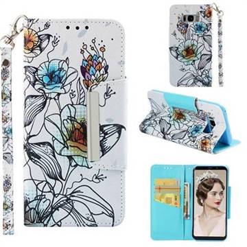 Fotus Flower Big Metal Buckle PU Leather Wallet Phone Case for Samsung Galaxy S8 Plus S8+