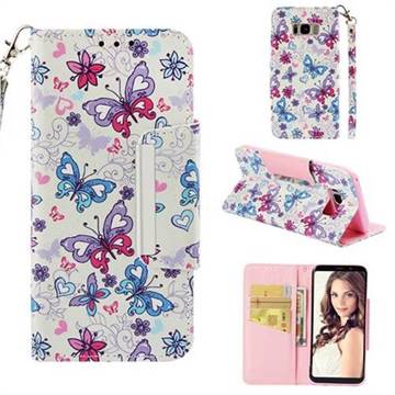 Colored Butterfly Big Metal Buckle PU Leather Wallet Phone Case for Samsung Galaxy S8 Plus S8+