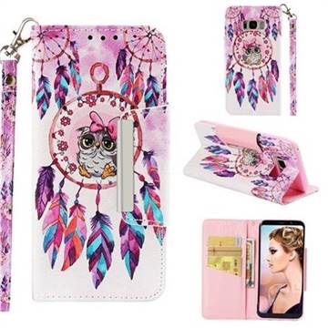 Owl Wind Chimes Big Metal Buckle PU Leather Wallet Phone Case for Samsung Galaxy S8 Plus S8+