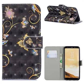 Black Butterfly 3D Painted Leather Phone Wallet Case for Samsung Galaxy S8 Plus S8+