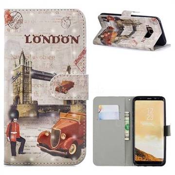 Retro London 3D Painted Leather Phone Wallet Case for Samsung Galaxy S8 Plus S8+