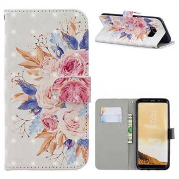 Rose Flowers 3D Painted Leather Phone Wallet Case for Samsung Galaxy S8 Plus S8+