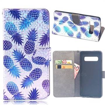 Pineapple Laser Light PU Leather Wallet Case for Samsung Galaxy S8 Plus S8+