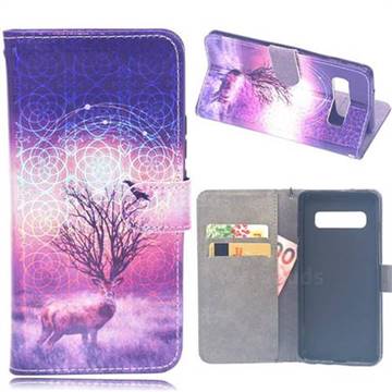 Elk Deer Laser Light PU Leather Wallet Case for Samsung Galaxy S8 Plus S8+