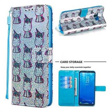 Little Unicorn Sequins Painted Leather Wallet Case for Samsung Galaxy S8 Plus S8+