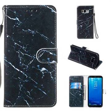 Black Marble Smooth Leather Phone Wallet Case for Samsung Galaxy S8 Plus S8+