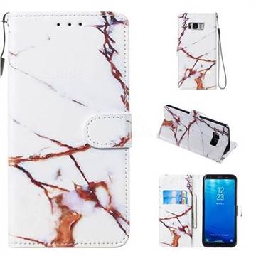 Platinum Marble Smooth Leather Phone Wallet Case for Samsung Galaxy S8 Plus S8+