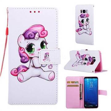 Playful Pony Matte Leather Wallet Phone Case for Samsung Galaxy S8 Plus S8+