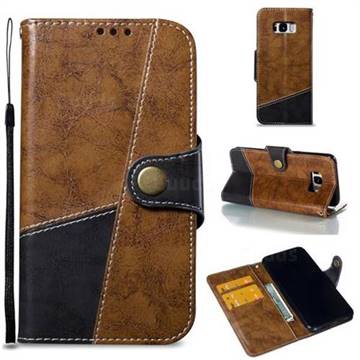 Retro Magnetic Stitching Wallet Flip Cover for Samsung Galaxy S8 Plus S8+ - Brown