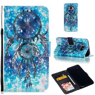 Blue Wind Chime 3D Painted Leather Phone Wallet Case for Samsung Galaxy S8 Plus S8+