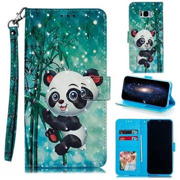 Cute Panda 3D Painted Leather Phone Wallet Case for Samsung Galaxy S8 Plus S8+