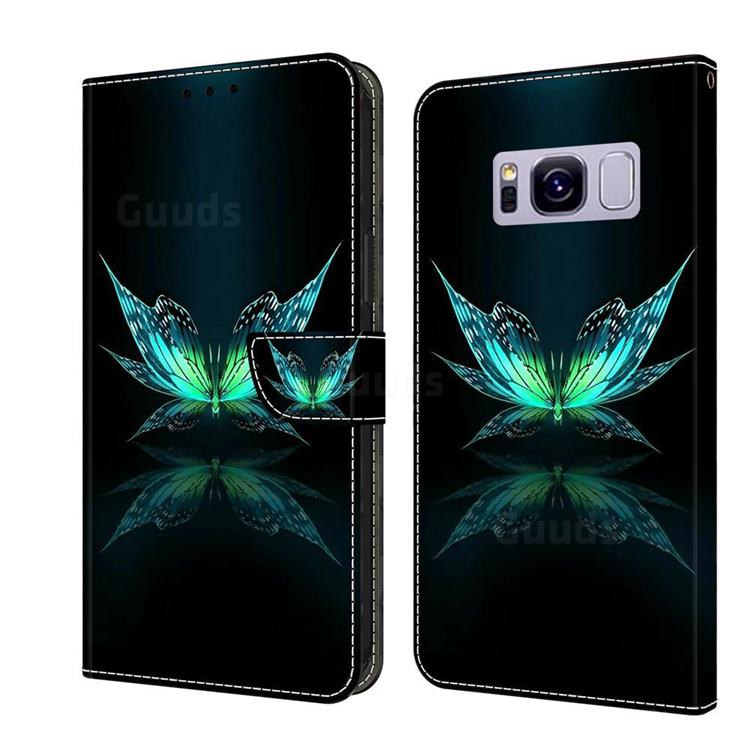 Reflection Butterfly Crystal PU Leather Protective Wallet Case Cover for Samsung Galaxy S8 Plus S8+