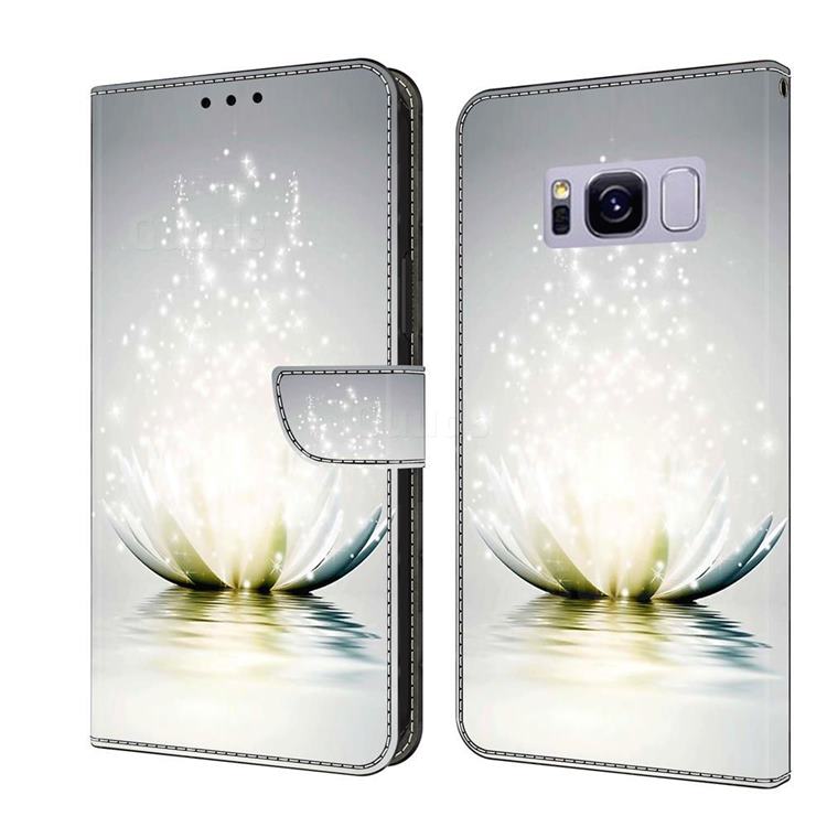 Flare lotus Crystal PU Leather Protective Wallet Case Cover for Samsung Galaxy S8 Plus S8+