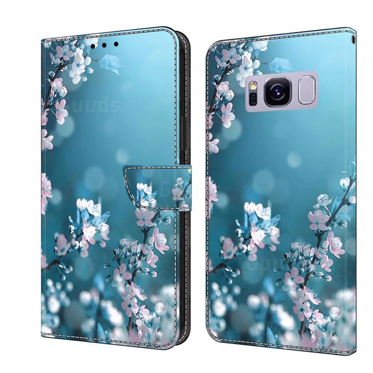 Plum Blossom Crystal PU Leather Protective Wallet Case Cover for Samsung Galaxy S8 Plus S8+