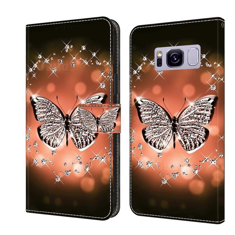 Crystal Butterfly Crystal PU Leather Protective Wallet Case Cover for Samsung Galaxy S8 Plus S8+