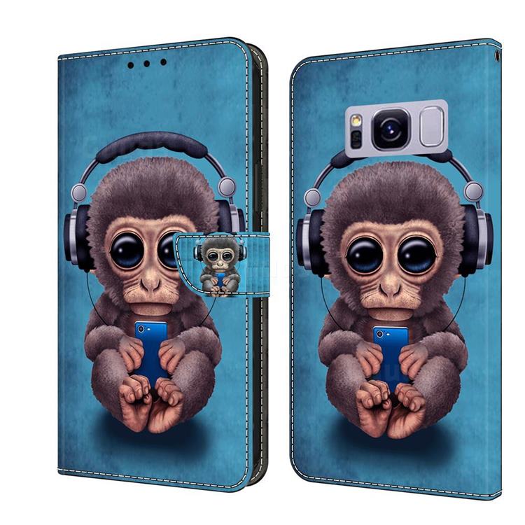 Cute Orangutan Crystal PU Leather Protective Wallet Case Cover for Samsung Galaxy S8 Plus S8+