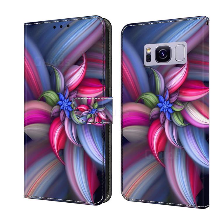 Colorful Flower Crystal PU Leather Protective Wallet Case Cover for Samsung Galaxy S8 Plus S8+