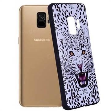Snow Leopard 3D Embossed Relief Black Soft Back Cover for Samsung Galaxy S9