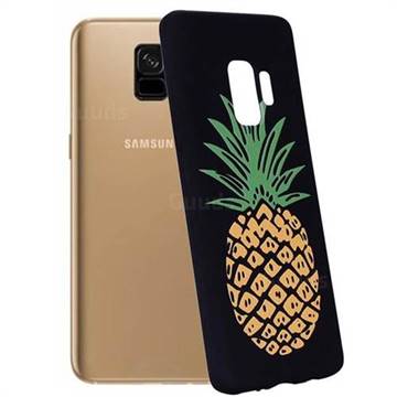 Big Pineapple 3D Embossed Relief Black Soft Back Cover for Samsung Galaxy S9