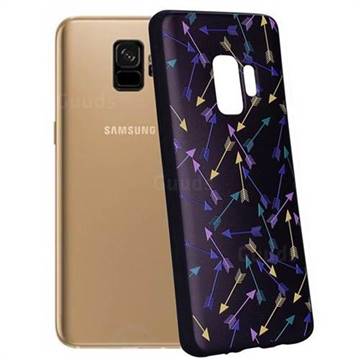 Colorful Arrows 3D Embossed Relief Black Soft Back Cover for Samsung Galaxy S9
