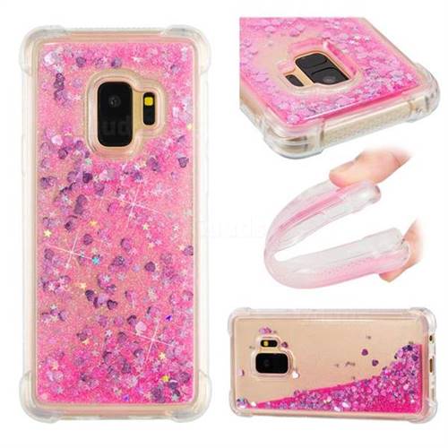 Dynamic Liquid Glitter Sand Quicksand TPU Case for Samsung Galaxy S9 - Pink Love Heart