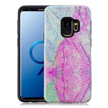 Pink Marble Pattern 2 in 1 PC + TPU Glossy Embossed Back Cover for Samsung Galaxy S9