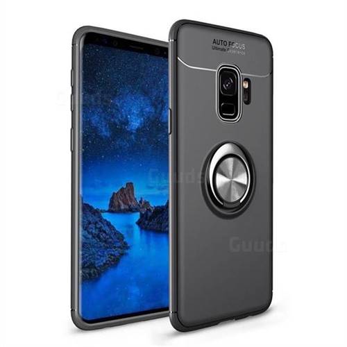Auto Focus Invisible Ring Holder Soft Phone Case for Samsung Galaxy S9 - Black