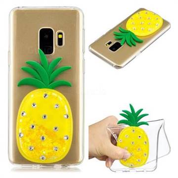 Yellow Pineapple Liquid Quicksand Soft 3D Cartoon Case for Samsung Galaxy S9