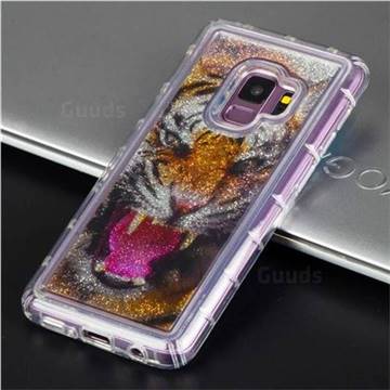 Tiger Glassy Glitter Quicksand Dynamic Liquid Soft Phone Case for Samsung Galaxy S9