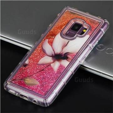 Lotus Glassy Glitter Quicksand Dynamic Liquid Soft Phone Case for Samsung Galaxy S9