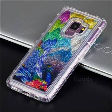 Phoenix Glassy Glitter Quicksand Dynamic Liquid Soft Phone Case for Samsung Galaxy S9