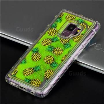 Pineapple Glassy Glitter Quicksand Dynamic Liquid Soft Phone Case for Samsung Galaxy S9
