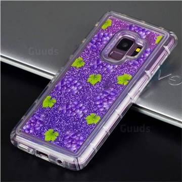 Purple Grape Glassy Glitter Quicksand Dynamic Liquid Soft Phone Case for Samsung Galaxy S9