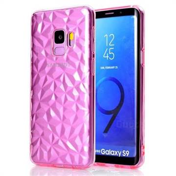 Diamond Pattern Shining Soft TPU Phone Back Cover for Samsung Galaxy S9 - Pink