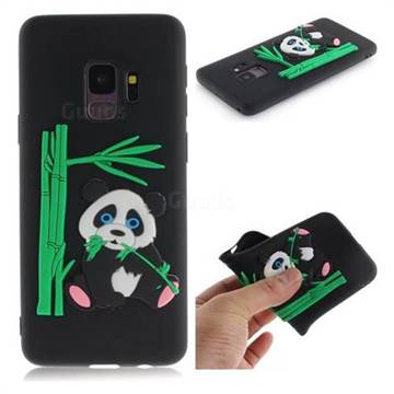 Panda Eating Bamboo Soft 3D Silicone Case for Samsung Galaxy S9 - Black