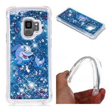 Happy Dolphin Dynamic Liquid Glitter Sand Quicksand Star TPU Case for Samsung Galaxy S9