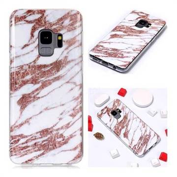 Rose Gold Grain Soft TPU Marble Pattern Phone Case for Samsung Galaxy S9