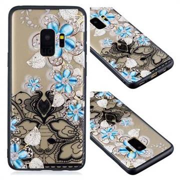 Lilac Lace Diamond Flower Soft TPU Back Cover for Samsung Galaxy S9