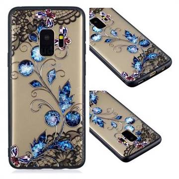 Butterfly Lace Diamond Flower Soft TPU Back Cover for Samsung Galaxy S9